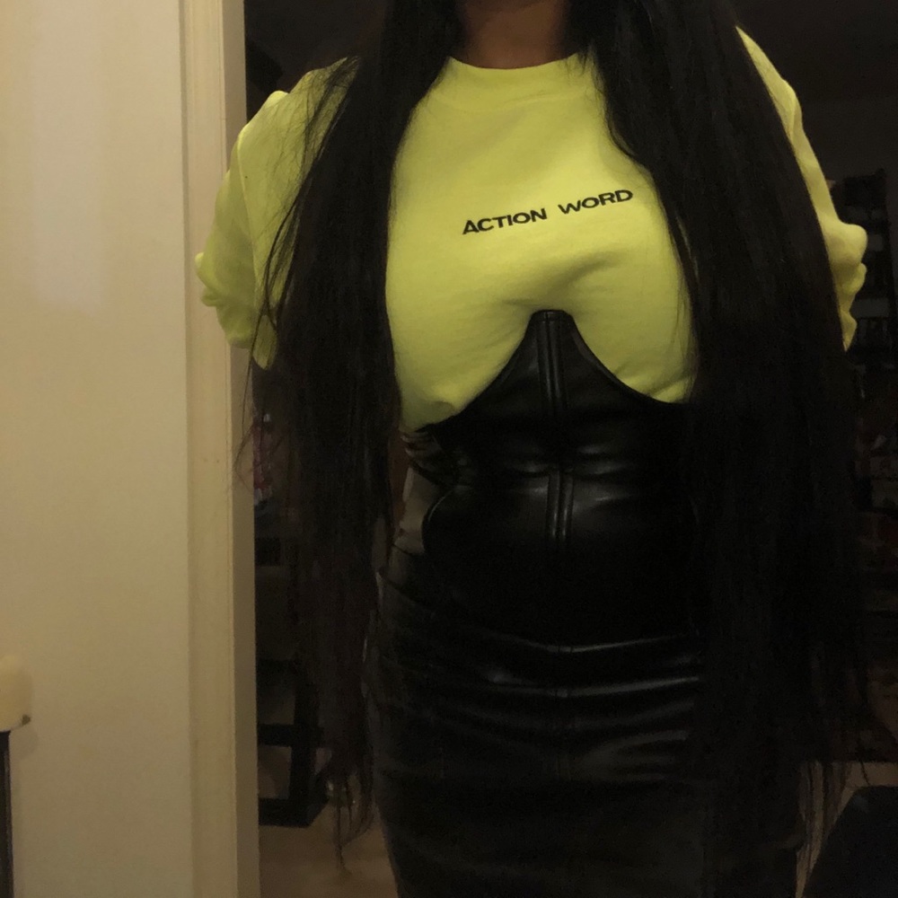 Black Leather Under bust skirt